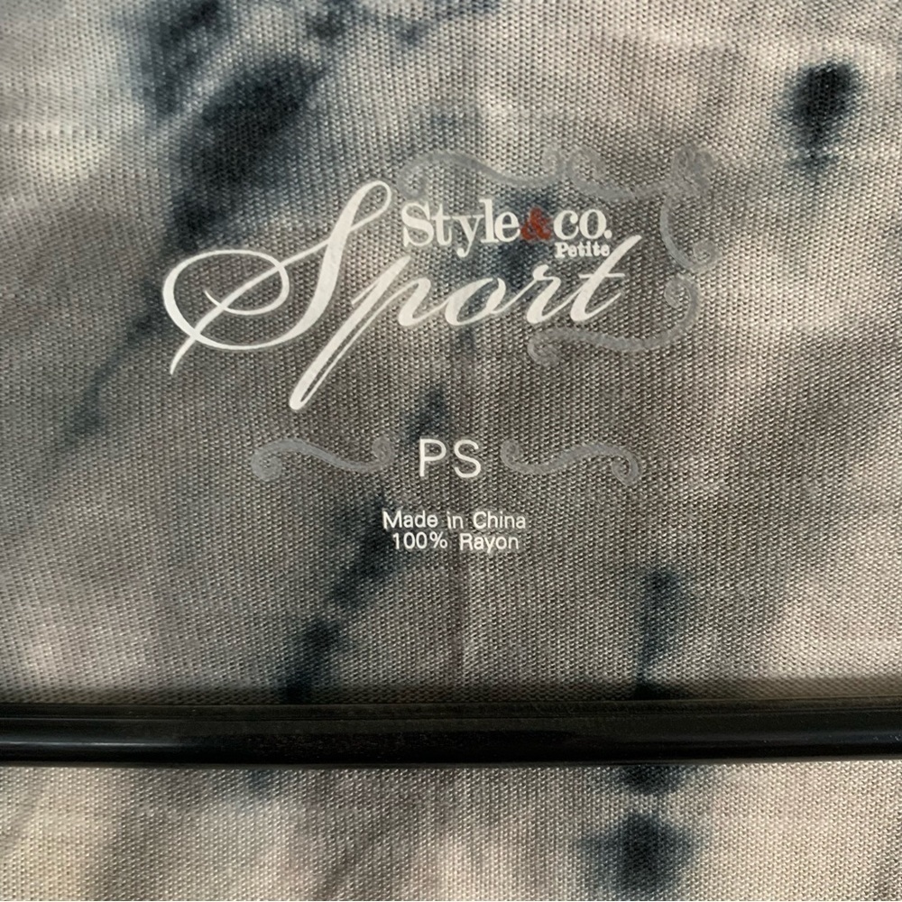 Style & Co. Sport, jersey knit open front tye dye cardigan Size Small Petite - Picture 7 of 7